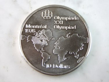1973 $10 Canadian '76 Montreal Summer Olympics Silver Coin