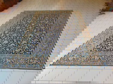 Vintage Estate Semi-Antique Handmade Esphahan Rug