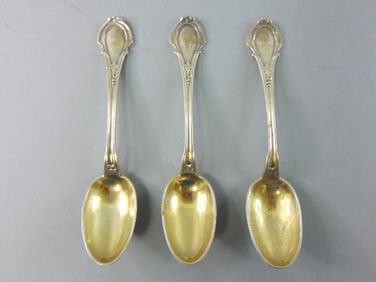 3 Wood & Hughes Sterling Silver Teaspoons