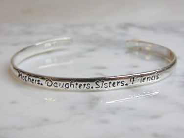 Womens Vintage Sterling Silver "Mothers" Cuff Bracelet