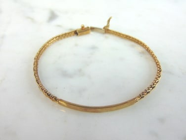 Womens Vintage Estate 14k Yellow Gold ID Bracelet