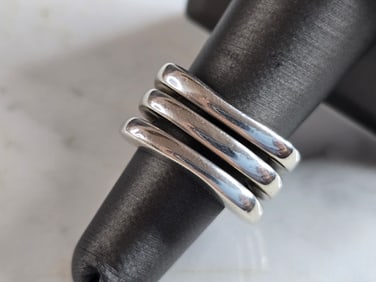 Womens Vintage Estate Sterling Silver Modernist Ring