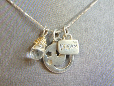 Womens Sterling Silver Charm Pendants & Necklace