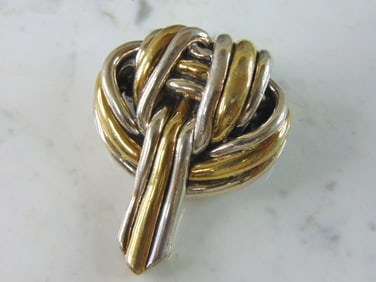 Womens Vintage Estate Sterling Silver Modernist Brooch