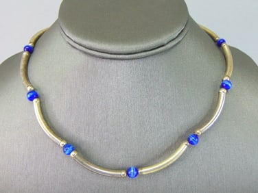 Womens Vintage Sterling Silver Modernist Necklace