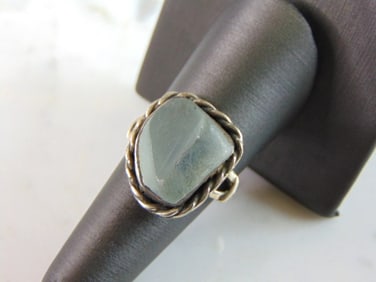 Womens Vintage Estate Sterling Silver Crystal Ring