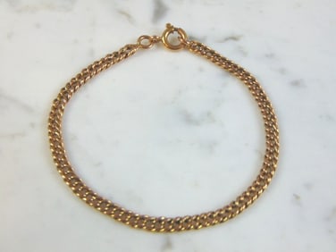 Womens Vintage Estate 18K Yellow Gold Chain Bracelet