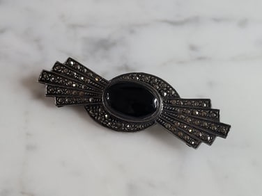 Womens Vintage Estate Sterling Silver Modernist Brooch