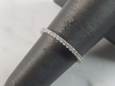 Womens Vintage Estate 10K White Gold Diamond Ring