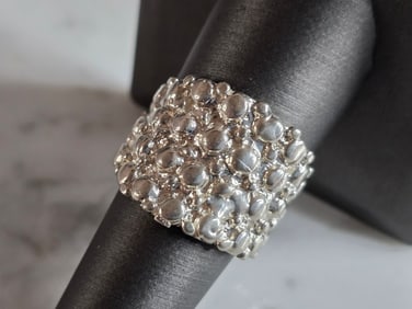 Womens Vintage Estate Sterling Silver Modernist Ring
