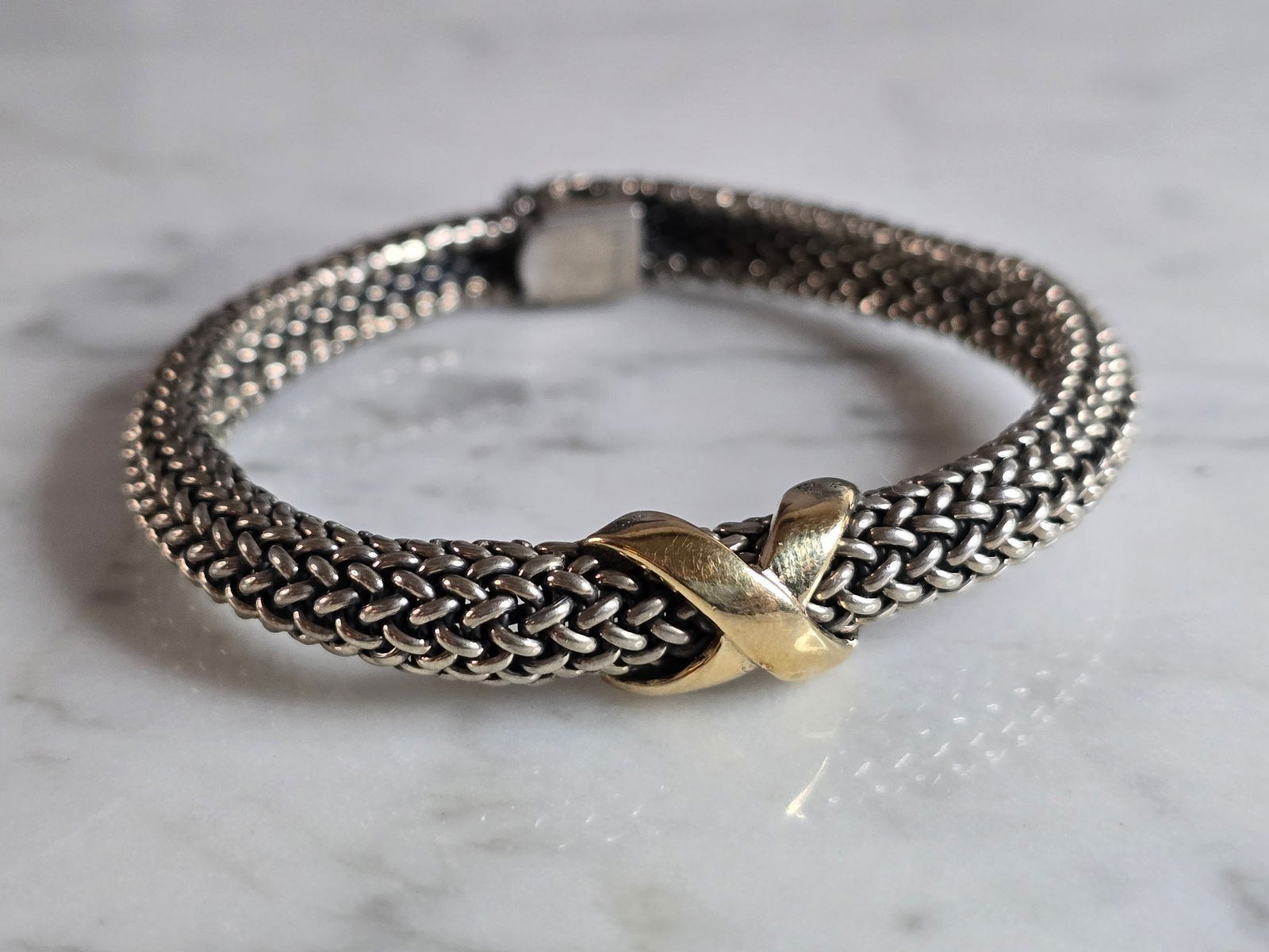 Womens Vintage Estate Sterling Silver Modernist Bracelet (1 of 3)