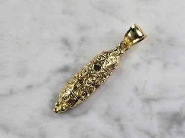 Sterling Silver Gold Tone Jewish Judaica Hebrew Mezuzah Pendant