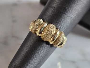 Womens Vintage Estate 14K Beverly Hills Gold Modernist Ring