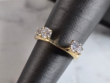 Womens Vintage Estate 14k Yellow Gold Diamond Ring Spacer