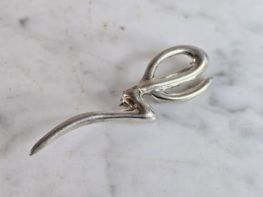 Womens Vintage Estate Sterling Silver Modernist Brooch