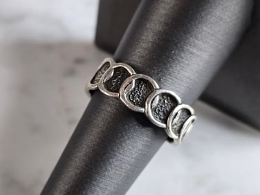 Womens Vintage Estate Sterling Silver Modernist Ring