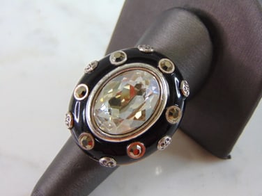 Womens Vintage Estate Sterling Silver CZ Ring