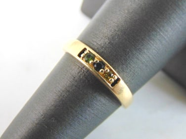 Unusual Womens Vintage Estate 14K Gold Multi Stone Ring