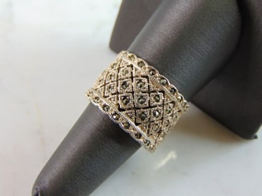 Womens Vintage Estate Sterling Silver Modernist Ring