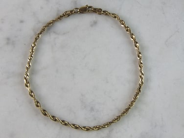 Womens Vintage Estate 14K Yellow Gold Chain Bracelet 2.8g E2410