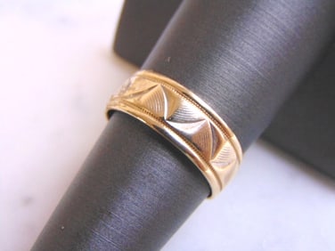 Mens Vintage Estate 14K Yellow Gold Wedding Band Ring