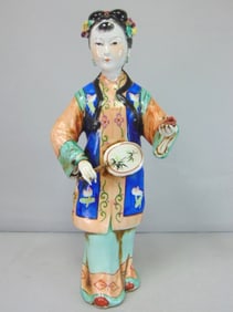 Decorative Hand Painted Porcelain Chinese Woman Figure