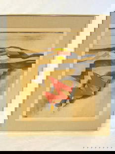 Vintage Modern Abstract Serigraph Etching Signed: A VINTAGE MODERN ABSTRACT SERIGRAPH ETCHING THAT MEASURES 31 1/2" BY 27 1/2" WITH THE FRAME. PIECE IS SIGNED AND NUMBERED BUT NOT SURE WHO THE ARTIST IS. PIECE DOES HAVE SOME BLEMISHES, AND NEEDS A NE