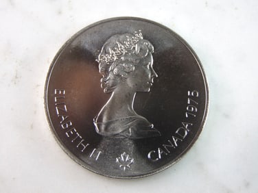 1975 $5 Canadian '76 Montreal Summer Olympics Silver Coin