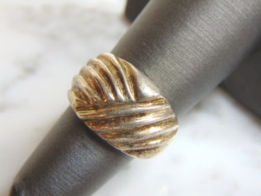 Womens Vintage Estate Sterling Silver Modernist Ring