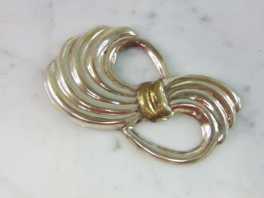 Womens Vintage Estate Sterling Silver Modernist Brooch