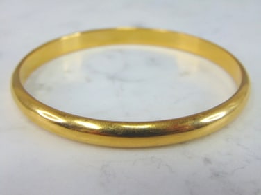 Womens Vintage Estate 21k Yellow Gold Bangle Bracelet