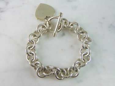 Womens Vintage Estate Sterling Silver Charm Bracelet