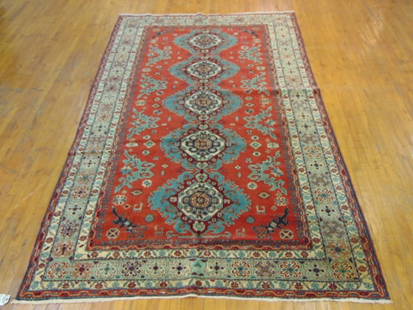 Vintage Estate Semi-Antique Handmade Joseghan Rug: A BEAUTIFUL SEMI ANTIQUE HAND MADE HAND JOSEGHAN KNOTTED RUG THAT MEASURES 10'6" BY 6.7'. RUG IS MADE FROM 100% WOOL. CONDITION IS GOOD. SHIPPING AND HANDLING IS $85 WITHIN THE CONTINENTAL U.S., ALL