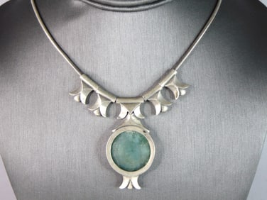 Womens Vintage Estate Sterling Silver Weishoff Necklace W/ Pendant