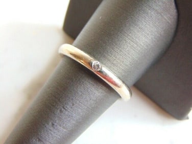 Womens Vintage Estate 14K White Gold Diamond Ring