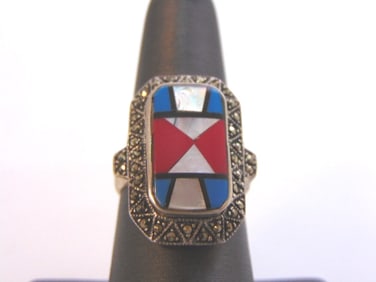 Womens Sterling Silver Southwestern Style Ring