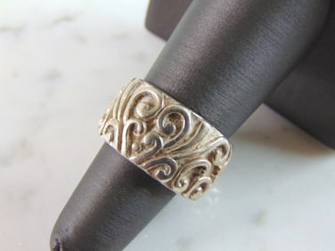 Womens Vintage Estate Sterling Silver Modernist Ring