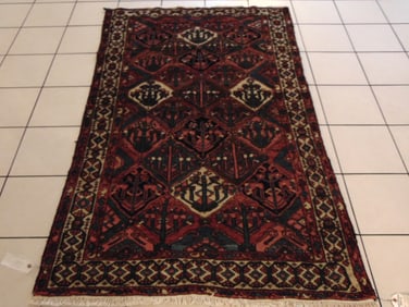 Vintage Estate Semi Antique Handmade Middle Eastern Heriz Rug