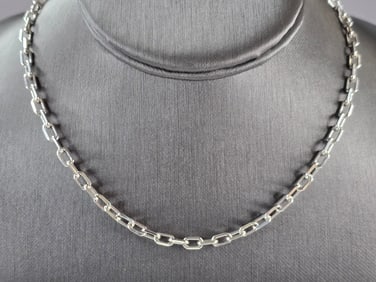 Womens Sterling Silver Italian Chain Link Necklace