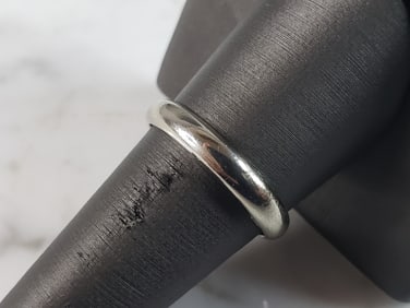 Vintage Estate 14K White Gold Wedding Band Ring