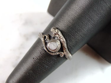 Womens Vintage Estate Sterling Silver Modernist Snake Ring