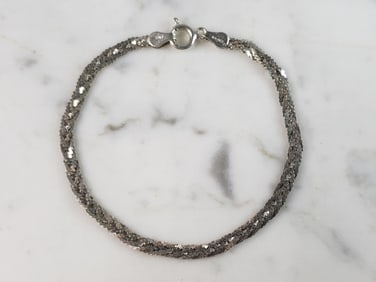 Womens Vintage Estate Sterling Silver Modernist Bracelet