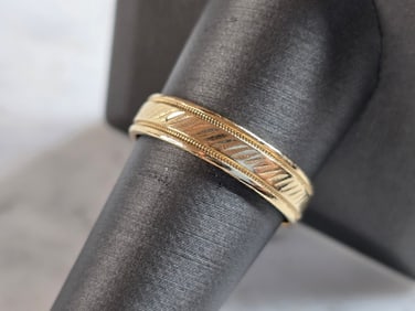 Mens Vintage Estate 14K Gold Frederick Goldman Band Wedding Ring