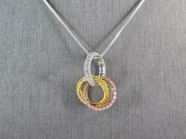 Womens Vintage Estate Sterling Silver Modernist Trinity Necklace