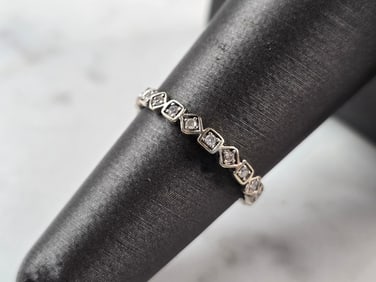 Womens Vintage Estate 14k White Gold Diamond Ring