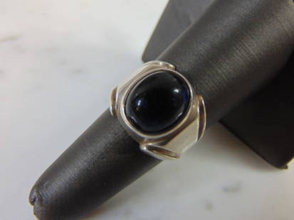 Women Vintage Estate Sterling Silver Ring: FOR SALE IS A VINTAGE ESTATE STERLING SILVER RING. RING HAS A BLUE STONE, NOT SURE WHAT THE STONE IS. RING WEIGHS 5.9g. THE RING SIZE IS A 7. ANY QUESTIONS PLEASE DON'T HESITATE TO ASK. THIS MAKES A G