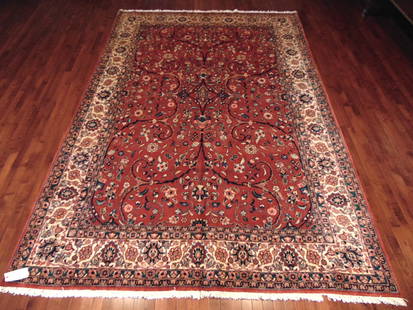 Vintage Estate Semi-Antique Handmade Bijar Rug: A BEAUTIFUL SEMI ANTIQUE HAND MADE HAND KNOTTED BIJAR RUG THAT MEASURES 10' 9" BY 7' 3". RUG IS MADE FROM WOOL. CONDITION IS GOOD. SHIPPING AND HANDLING IS $125 WITHIN THE CONTINENTAL U.S., ALL OUR ST