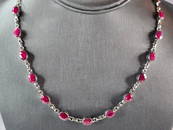 Womens Estate Sterling Silver Natural Ruby Pendant Necklace