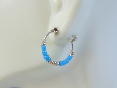 Vintage Estate Sterling Silver Hoop Earrings