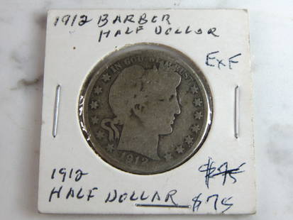 1912 Barber Half Dollar Coin: FOR SALE IS THIS 1912 BARBER HALF DOLLAR COIN . WE ARE NOT COIN EXPERTS WHEN IT COMES TO PROPER GRADING. PICTURES SHOULD BE CLEAR ENOUGH TO SEE ANY KIND OF BLEMISHES. BUYING AS IS. WOULD MAKE A GREAT